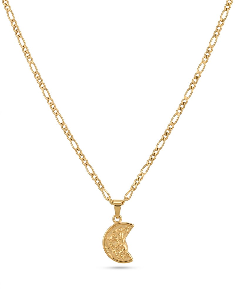 Collar Crescent en acero inoxidable 316L con acabado Oro