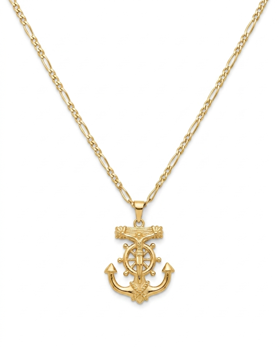 Collar Mariner en acero inoxidable 316L con acabado Oro