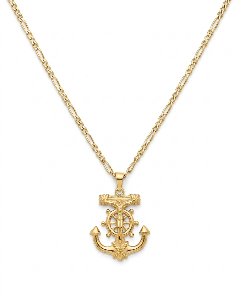 Collar Mariner en acero inoxidable 316L con acabado Oro