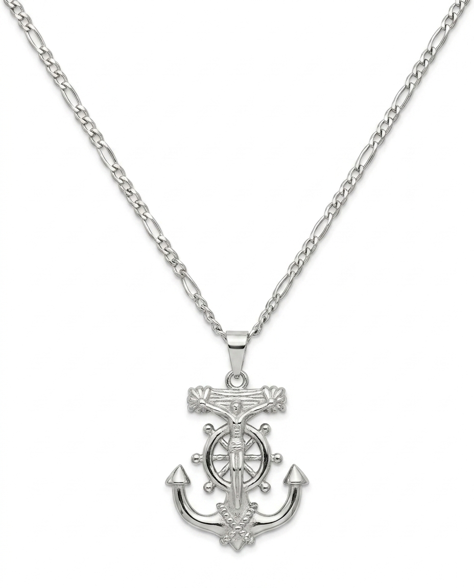 Collar Mariner en acero inoxidable 316L con acabado Plata